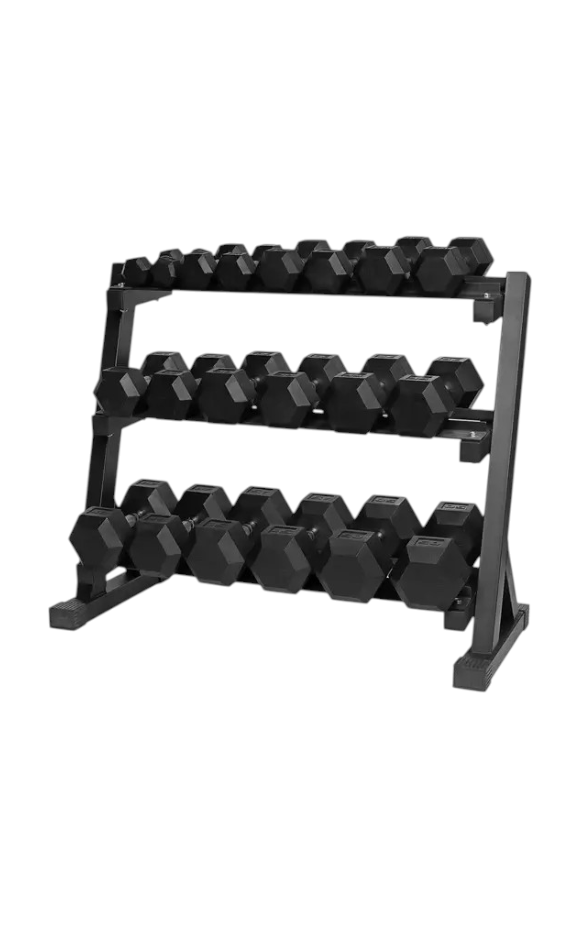 3 tier dumbbell rack angled design fitness canada for easy loading and gym organization