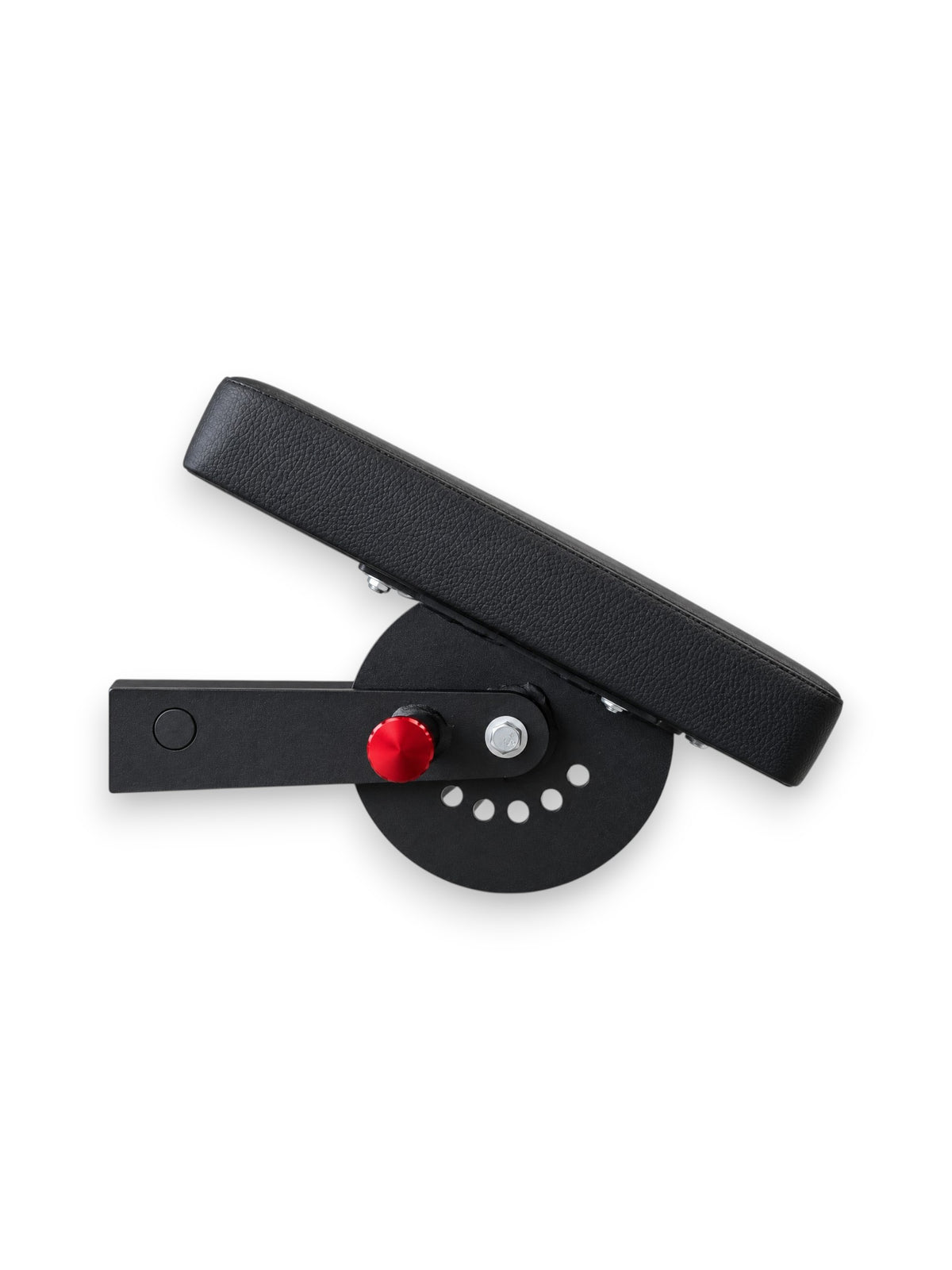 Black 3x3 inch rack-mounted seal row pad attachment on an incline position
