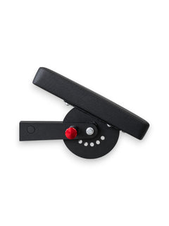 Black 3x3 inch rack-mounted seal row pad attachment on an incline position
