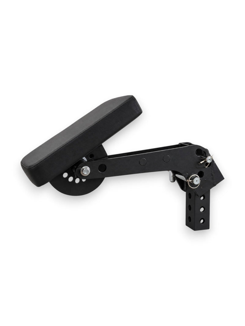 Black 3x3 inch rack-mounted seal row pad attachment with 1 inch mounting pins