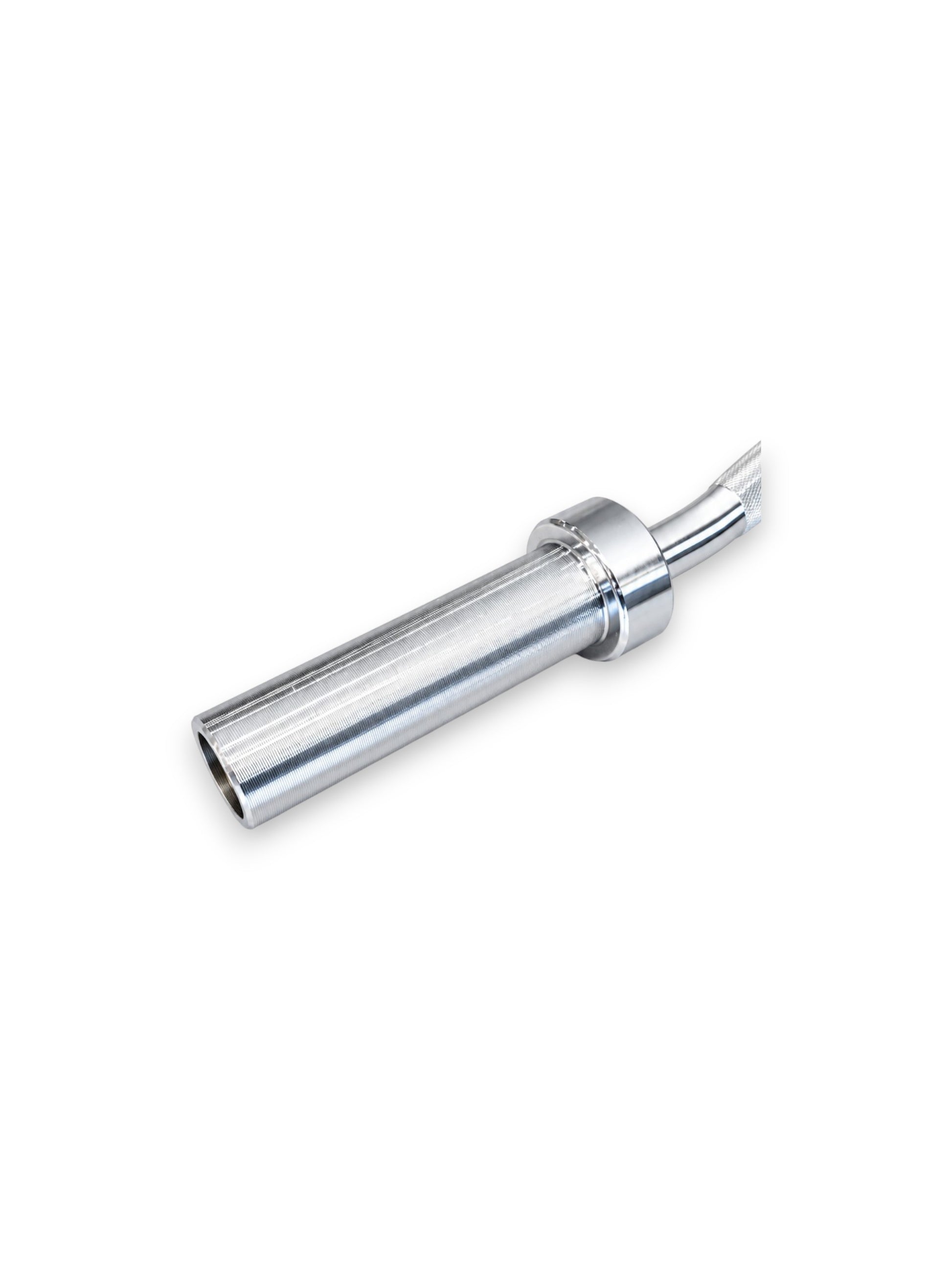 Solid steel 4ft Olympic Super EZ Curl Bar from Fitness Canada featuring spinning chrome needle bearing sleeve, isolated on a white background as seen in image.