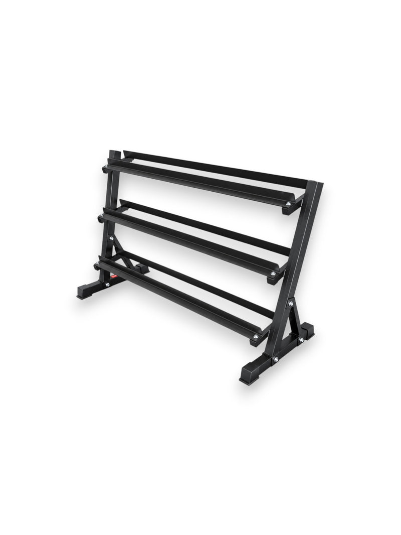 Apex Series Heavy Duty 9-Gauge 3-Tier Horizontal Dumbbell Rack – 4.5ft | Fitness Canada™-1