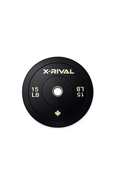 15 lb black bumper plate x rival series for olympic lifting and strength training