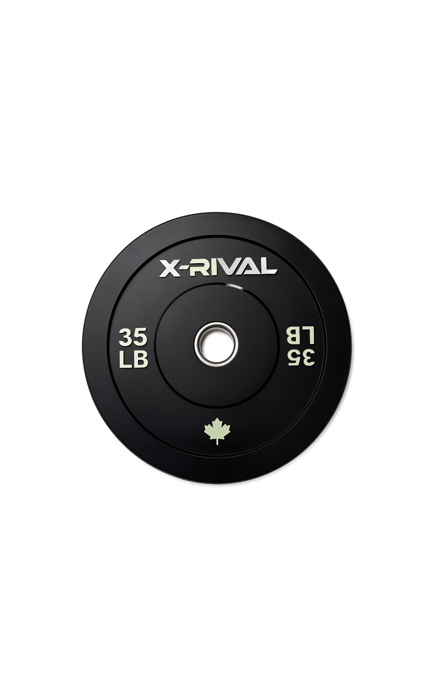 35 lb black bumper plate x rival series for olympic barbell training
