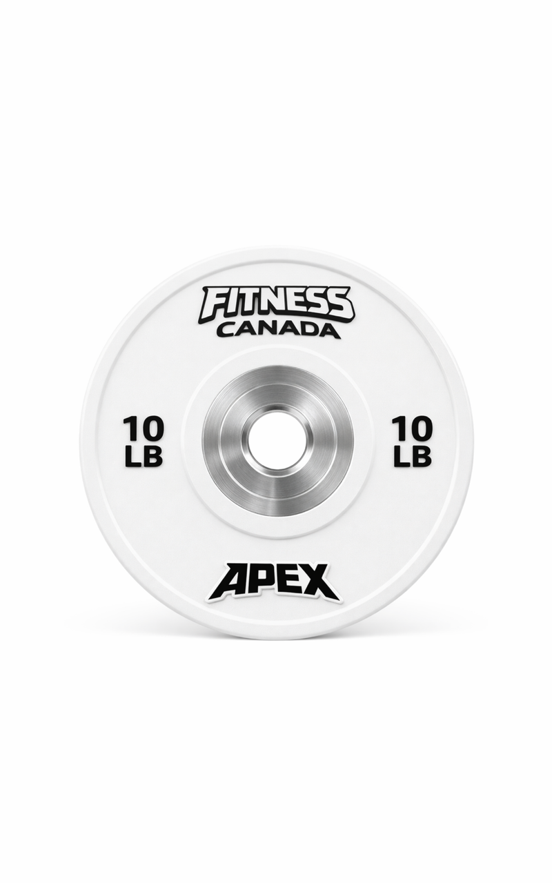 10 lb white competition bumper plate fitness canada for olympic lifting