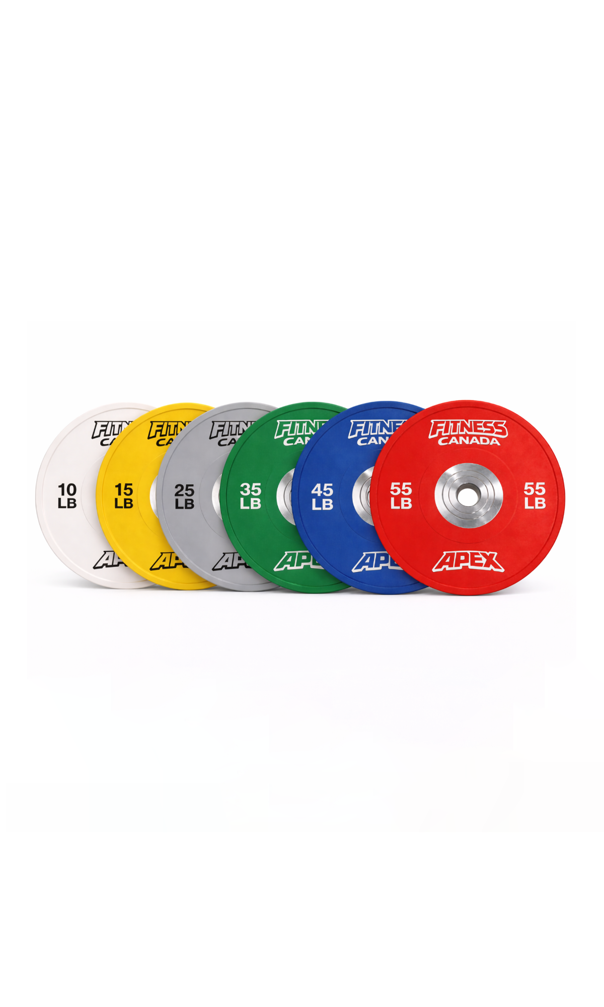 competition bumper plates set 10 to 55 lb fitness canada for olympic lifting and strength training