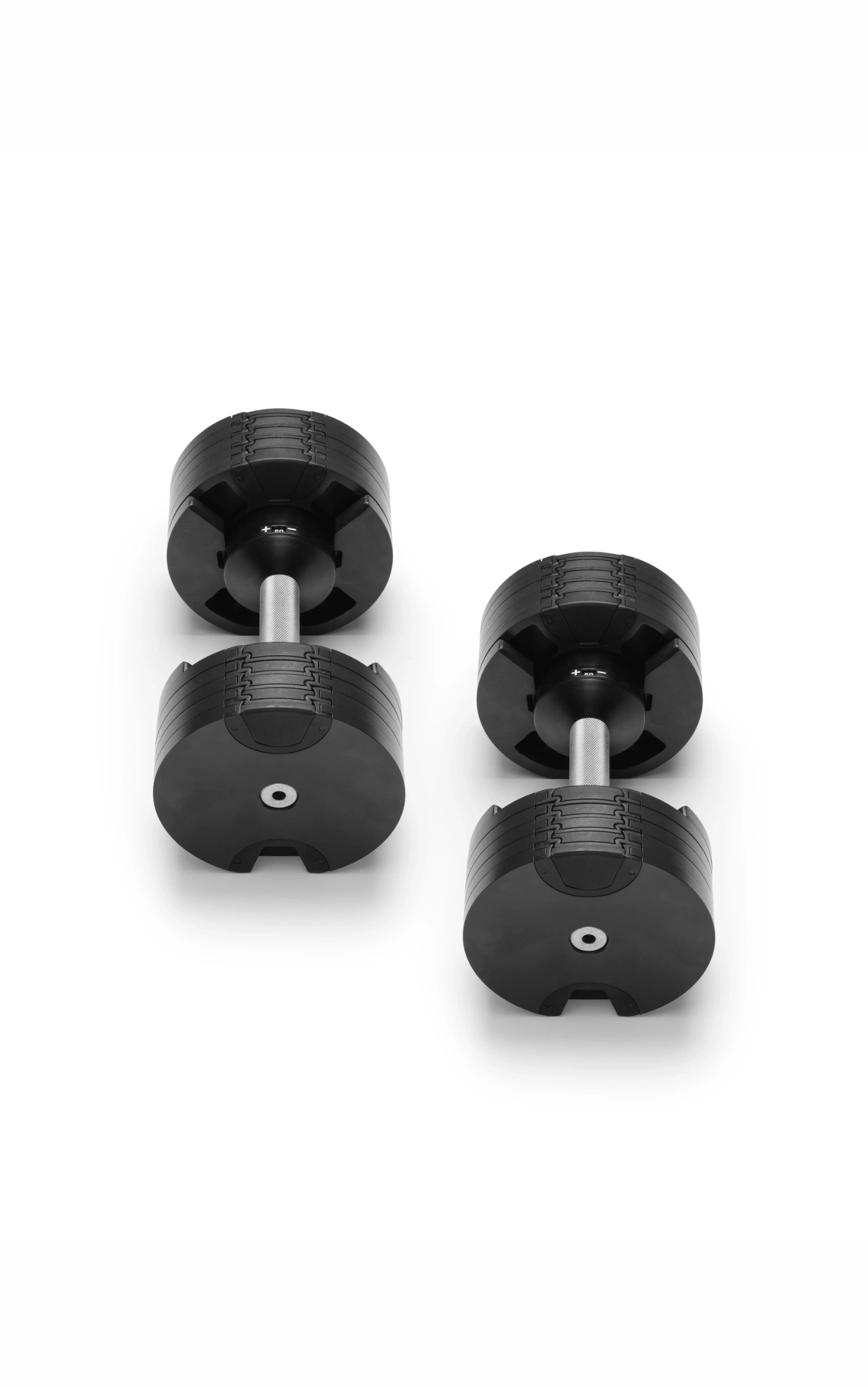 nuobell 550 adjustable dumbbells angled view for home gym strength training