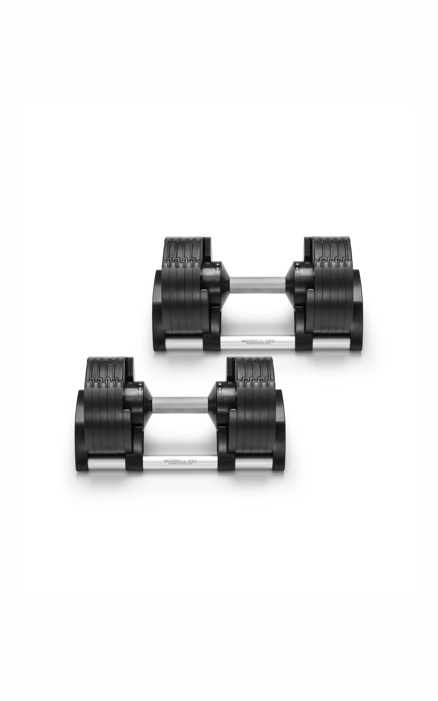 nuobell 550 adjustable dumbbells front view fitness canada home gym