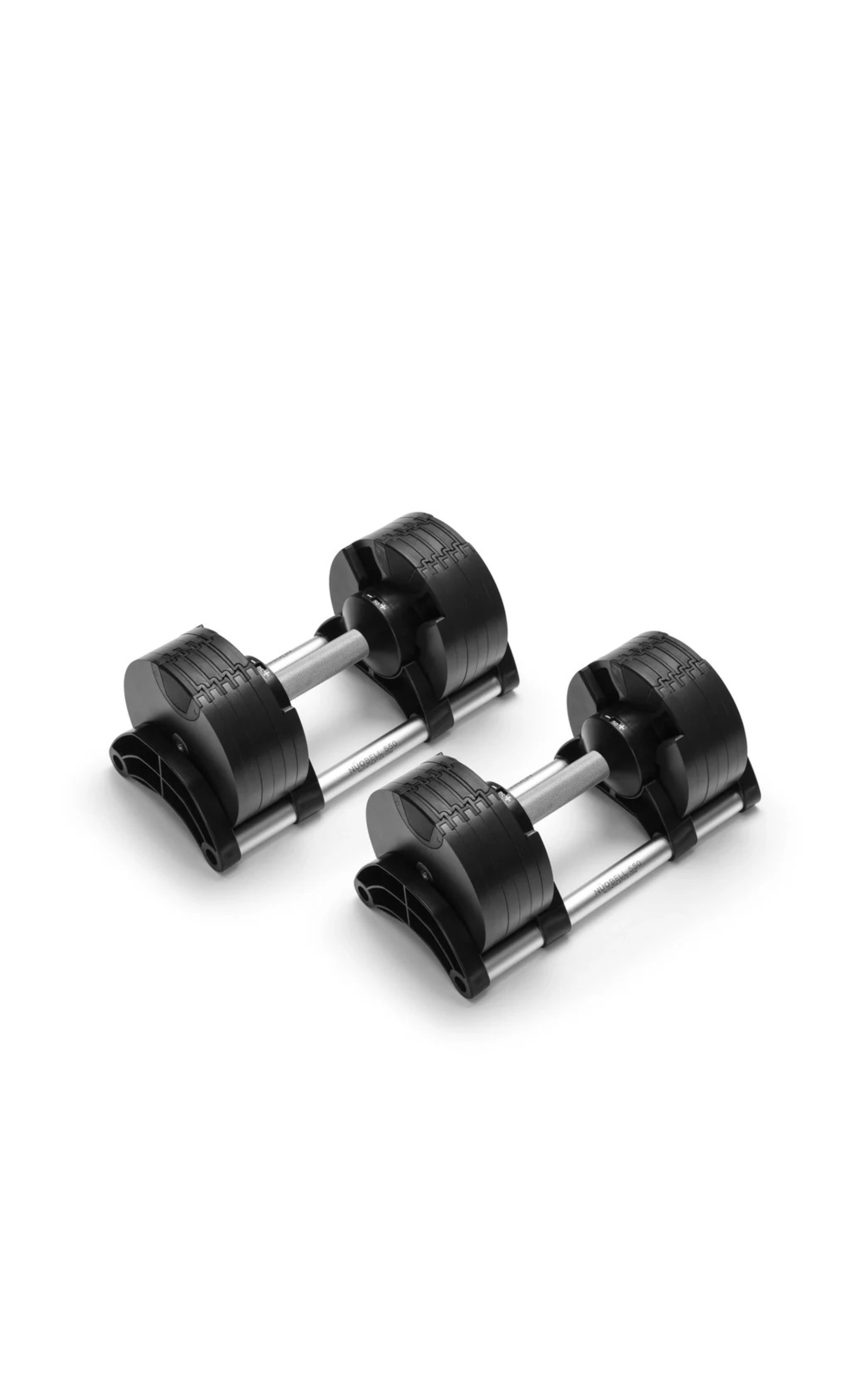 nuobell 550 adjustable dumbbells top view showing compact design